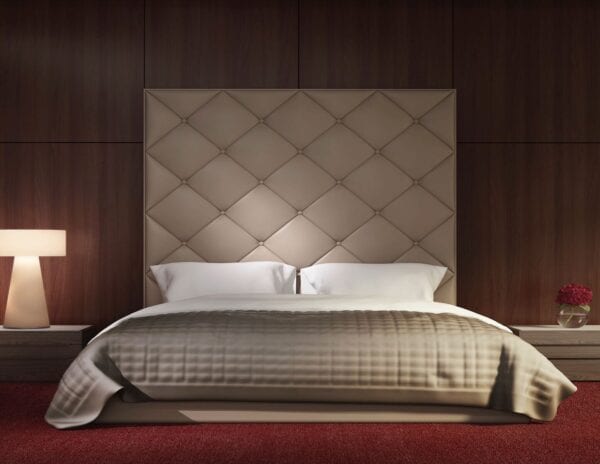 Rand - Wall mounted upholstered, luxury headboard with custom upholstered wall panels - Custom luxury, upholstered beds with high end, bedroom textiles | Blend Home Furnishings