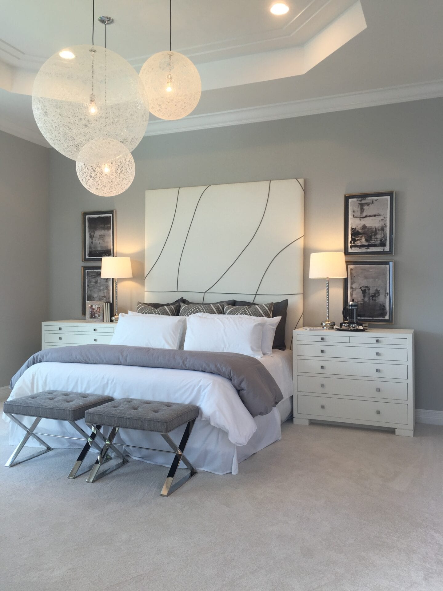 custom upholstered bed​ and luxury wall mounted headboards​