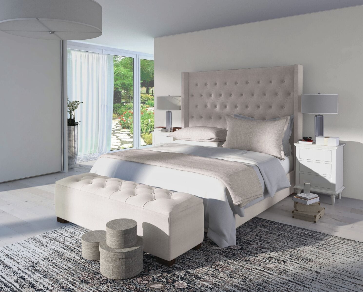 Vincent custom upholstered bed - bed with wall panel headboard and custom wall panels | Blend Home Furnishings