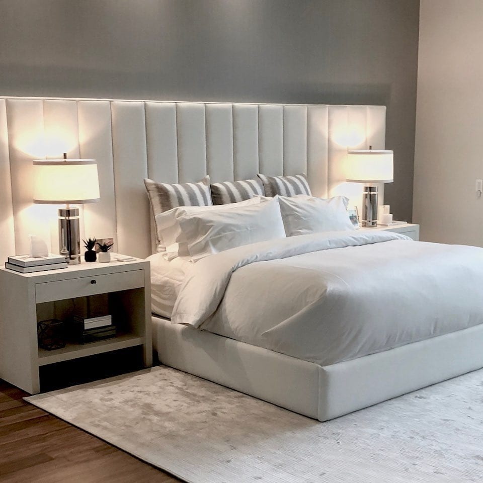 Yerba custom upholstered bed - bed with wall panel headboard and custom wall panels | Blend Home Furnishings