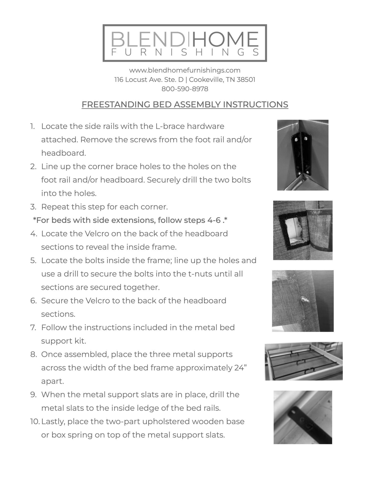Freestanding Bed Assembly Instructions