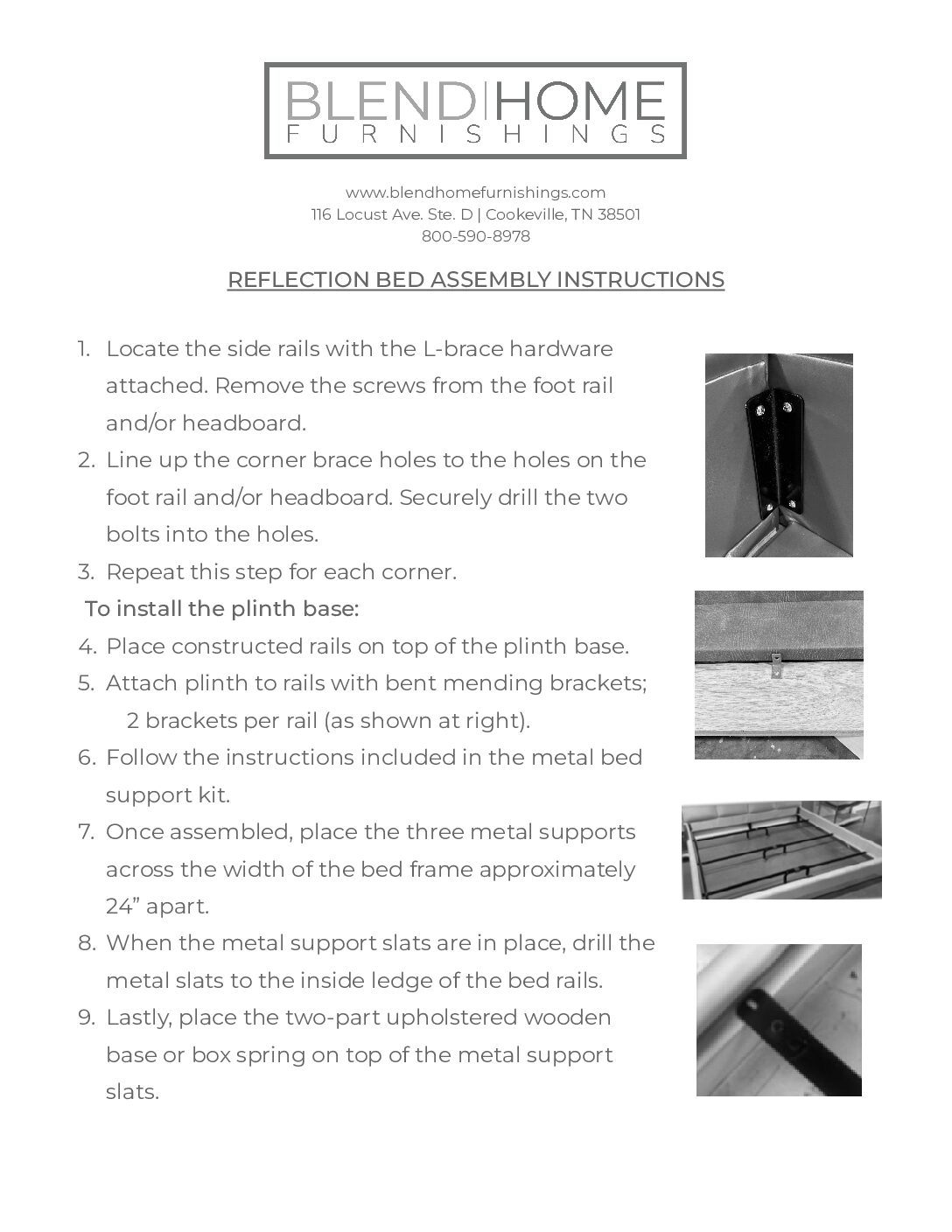 Freestanding Bed Assembly Instructions