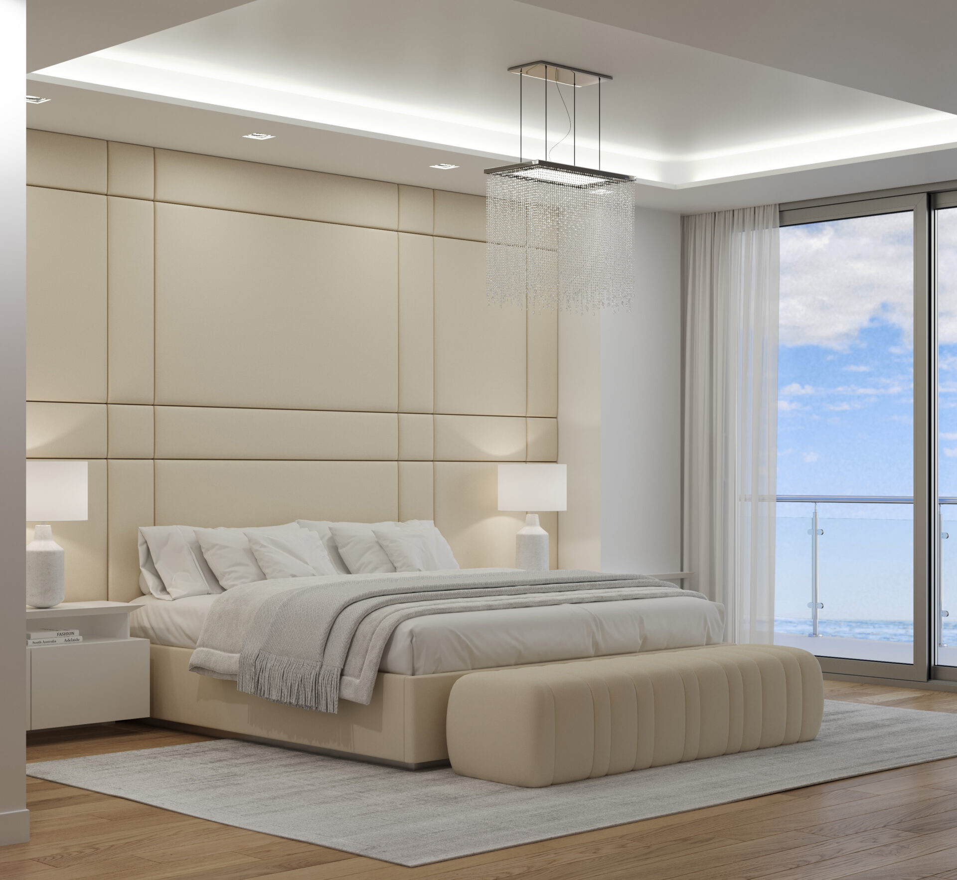 SOLOMAN 2 | Upholstered Wall Mounted Headboard & Bed, Luxury Furniture - Blend Home Furnishings