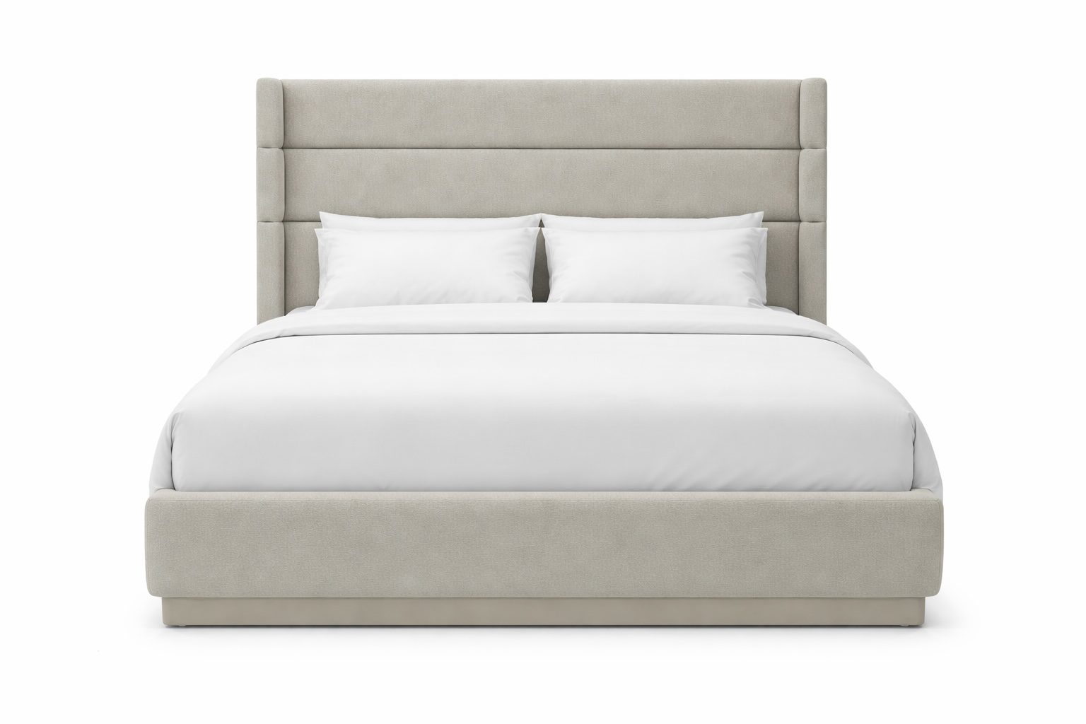 Luxurious king_Bed_Upholstered_cutom_Vantage_Blend_Home_Furnishings_Plinthe_freestanding